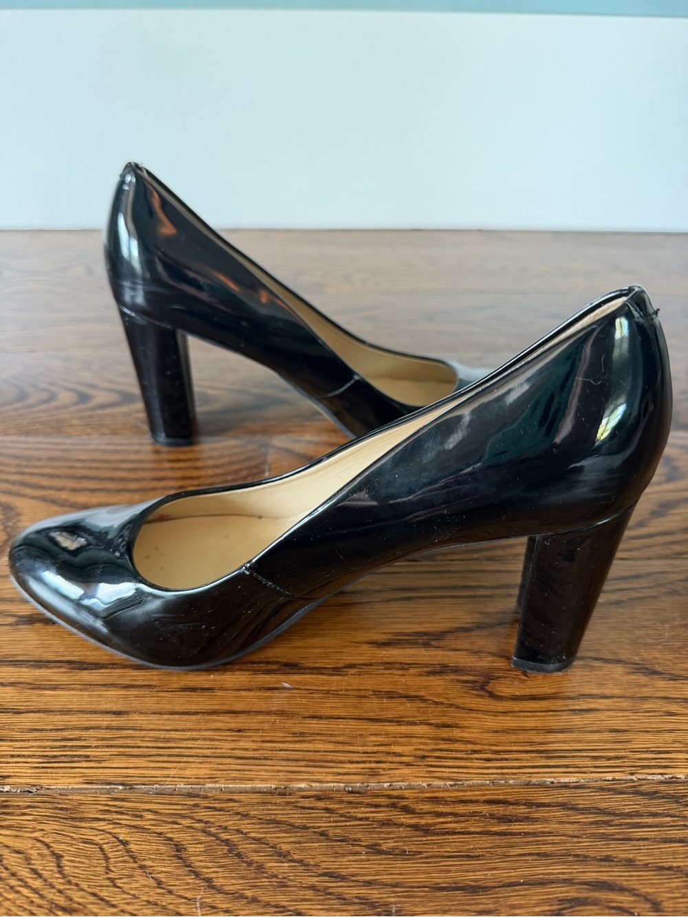 Marc Fisher Black Patent Block 3.5” Heel Pumps, Size 7